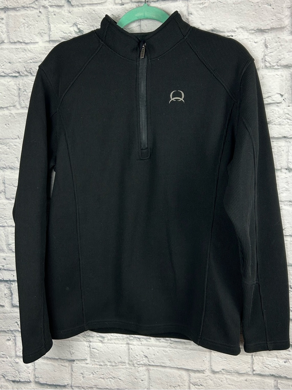 Cinch Black 1/4 Zip Pullover Fleece Athletic Performance Top Men’s Large